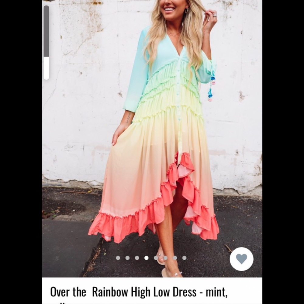 Rainbow high low dress
